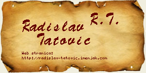 Radislav Tatović vizit kartica